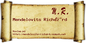 Mendelovits Richárd névjegykártya